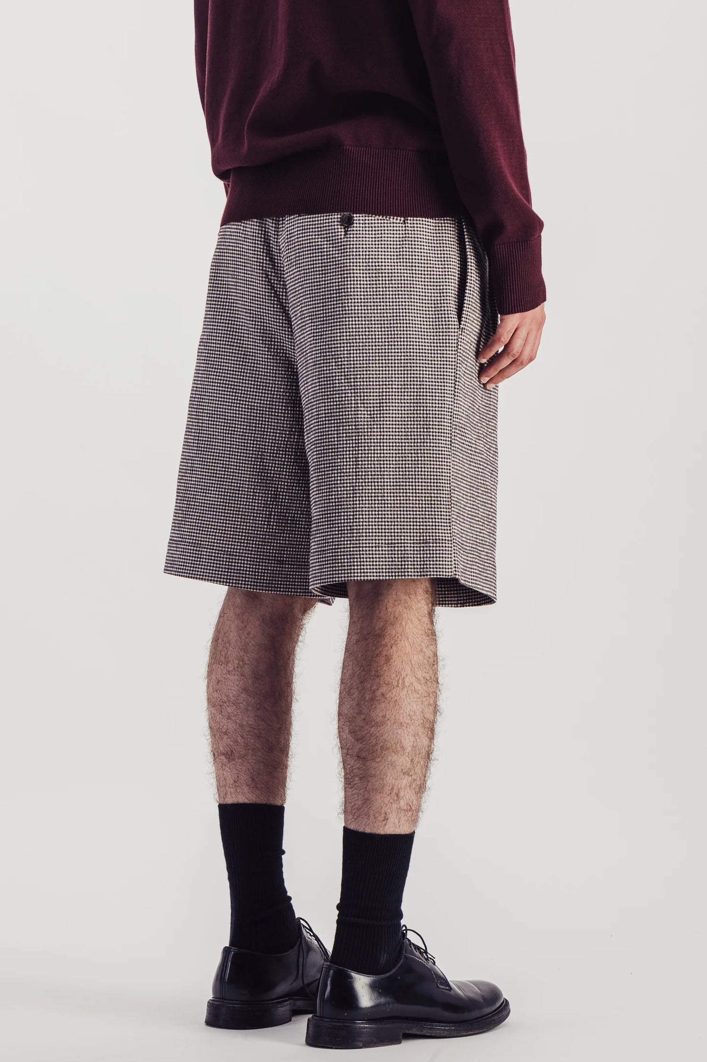 Parages - Shorts Two Pleats Searsucker Check Brown