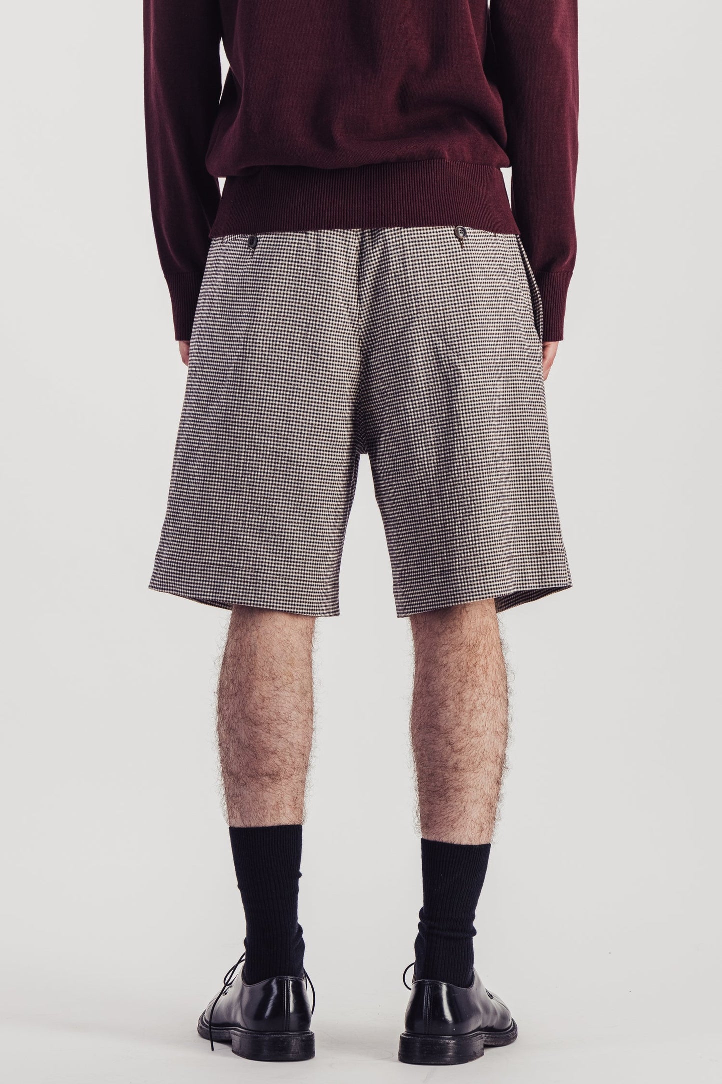 Parages - Shorts Two Pleats Searsucker Check Brown